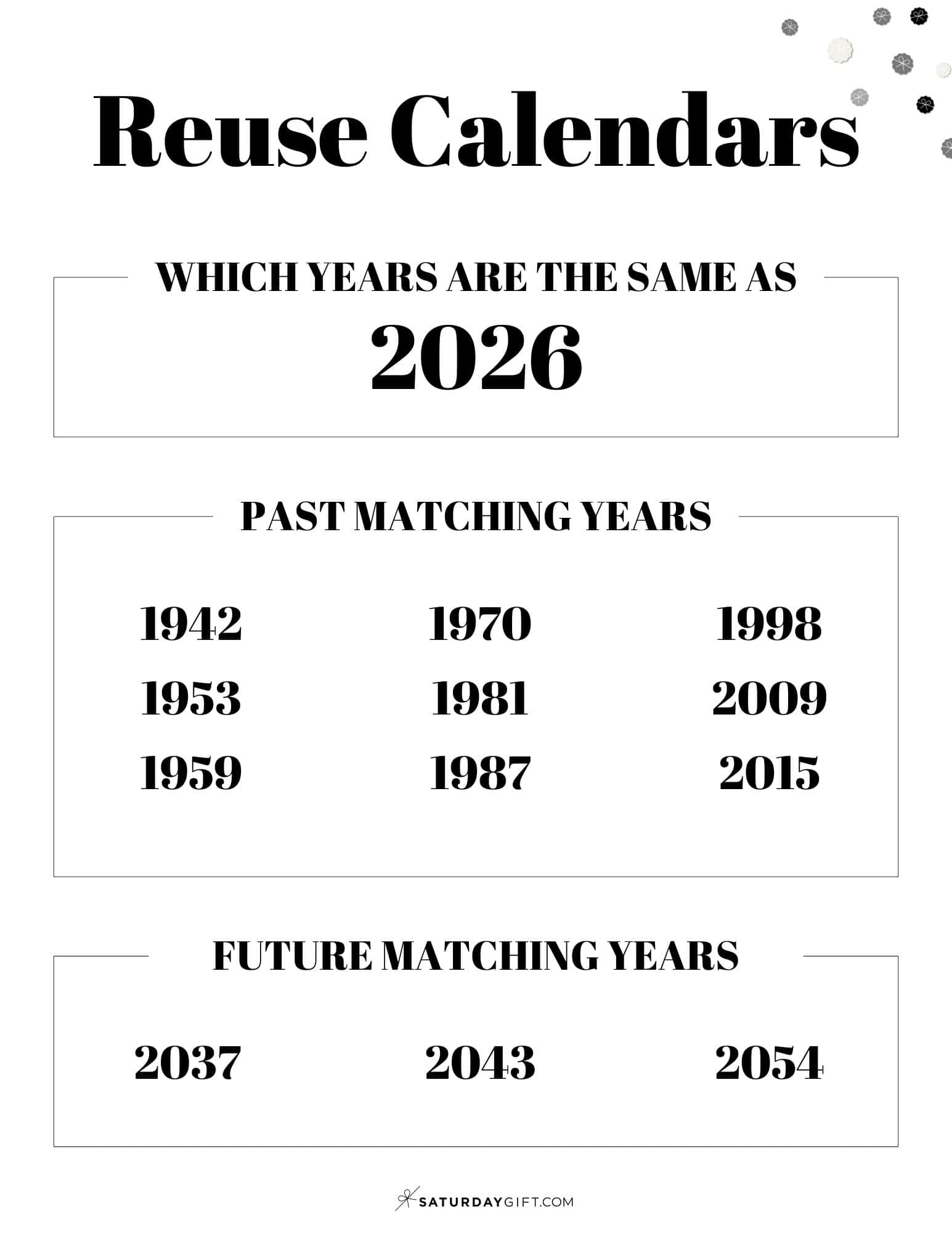 What Calendar Can I Reuse For 2026? What Year Is The Same As 2026? inside What Calendar Year is the Same As 2026?
